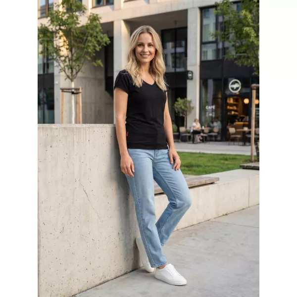  Frauen t -Shirt mit kurzen Ärmeln SAM 73 WT 774 SCHWARZ 