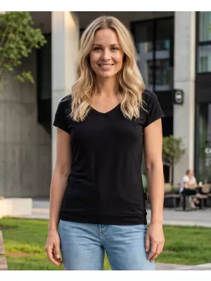 Frauen t -Shirt mit kurzen Ärmeln SAM 73 WT 774 SCHWARZ