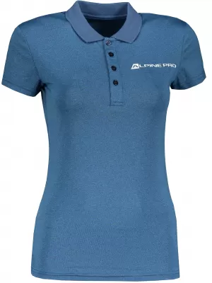 Frauenfunktional T -Shirt mit Kragen ALPINE PRO FRIDA LTSP636 BLAU