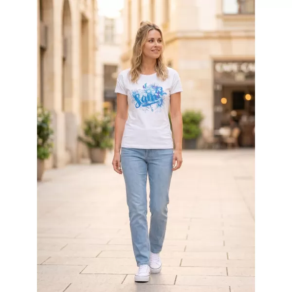  Frauen t -Shirt mit kurzen Ärmeln SAM 73 LTSP540 WEIß 