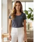 Frauen t -Shirt mit kurzen Ärmeln SAM 73 WT 784 DUNKELBLAU