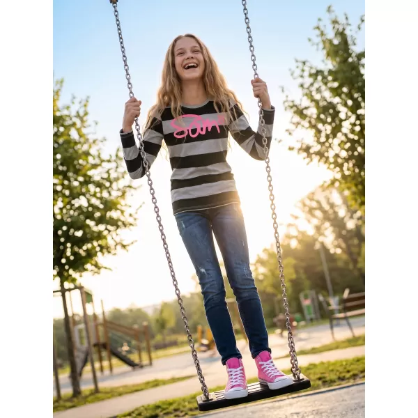  Girl's T -Shirt mit langen Ärmeln SAM 73 GT 534 HELLGRAU 