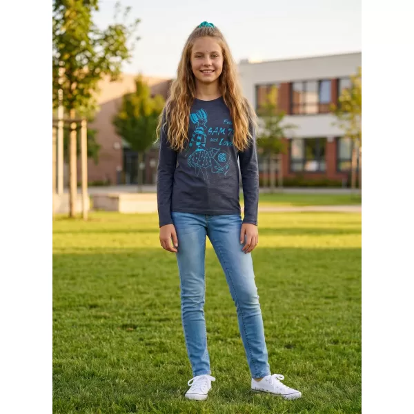  Girl's T -Shirt mit langen Ärmeln SAM 73 GT 531 DUNKELBLAU 