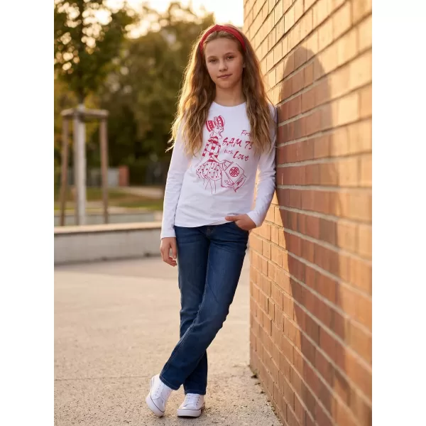  Girl's T -Shirt mit langen Ärmeln SAM 73 GT 531 WEIß 
