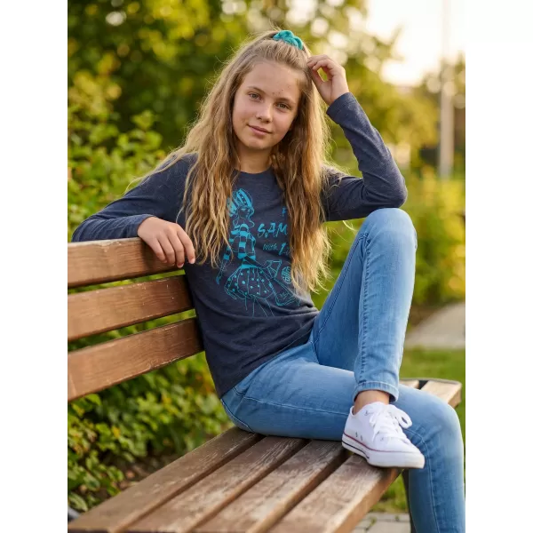  Girl's T -Shirt mit langen Ärmeln SAM 73 GT 531 DUNKELBLAU 