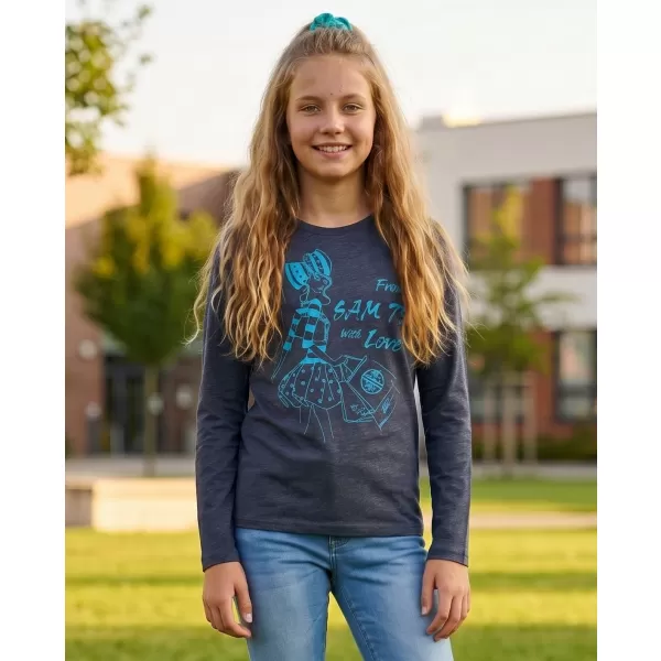  Girl's T -Shirt mit langen Ärmeln SAM 73 GT 531 DUNKELBLAU 