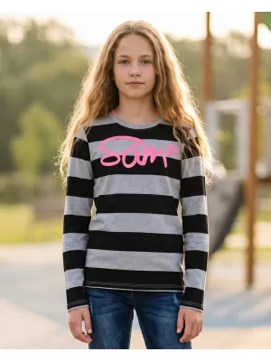 Girl's T -Shirt mit langen Ärmeln SAM 73 GT 534 HELLGRAU