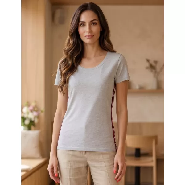  Frauen t -Shirt mit kurzen Ärmeln SAM 73 WT 782 HELLGRAU 