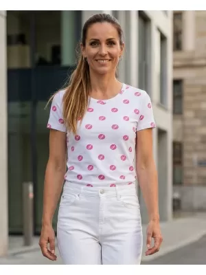 Frauen t -Shirt mit kurzen Ärmeln SAM 73 LTSP530 DUNKELROSA