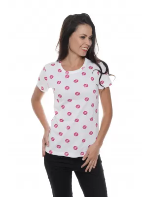 Frauen t -Shirt mit kurzen Ärmeln SAM 73 LTSP530 DUNKELROSA
