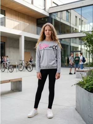 Girl's T -Shirt mit langen Ärmeln SAM 73 GT 533 HELLGRAU