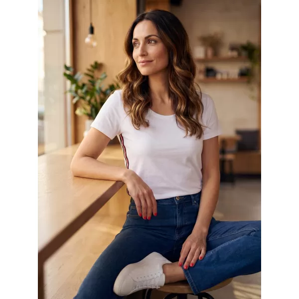  Frauen t -Shirt mit kurzen Ärmeln SAM 73 WT 782 WEIß 