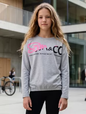 Girl's T -Shirt mit langen Ärmeln SAM 73 GT 533 HELLGRAU