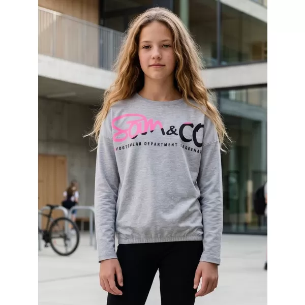 Girl's T -Shirt mit langen Ärmeln SAM 73 GT 533 HELLGRAU 