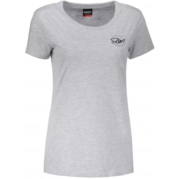  Frauen t -Shirt mit kurzen Ärmeln SAM 73 WT 784 HELLGRAU 