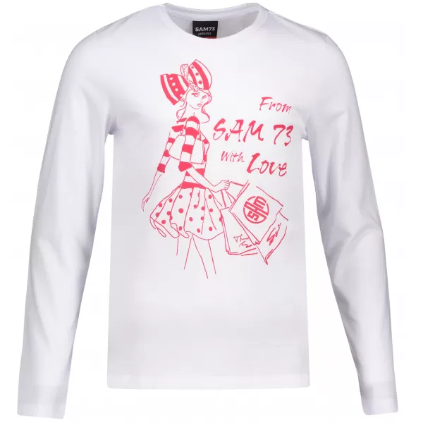  Girl's T -Shirt mit langen Ärmeln SAM 73 GT 531 WEIß 