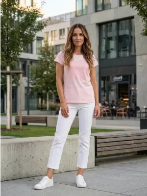 Frauen t -Shirt mit kurzen Ärmeln SAM 73 LTSP534 HELLROSA
