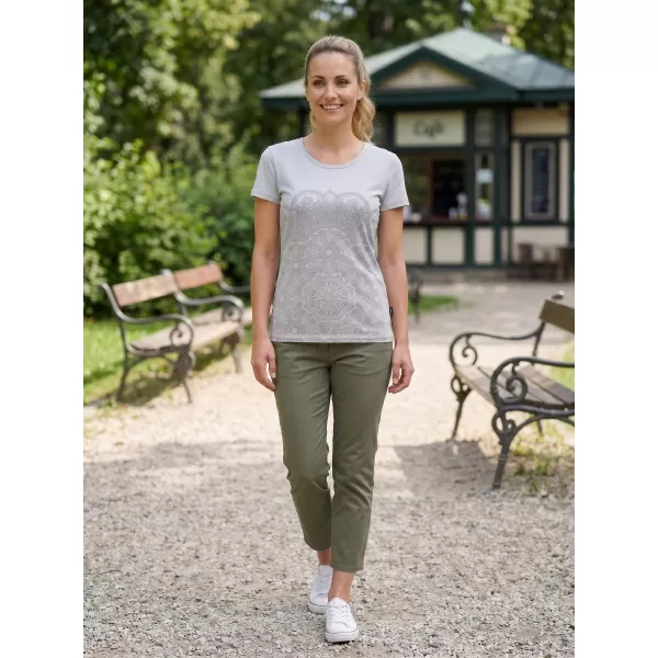  Frauen t -Shirt mit kurzen Ärmeln SAM 73 LTSP531 HELLGRAU 