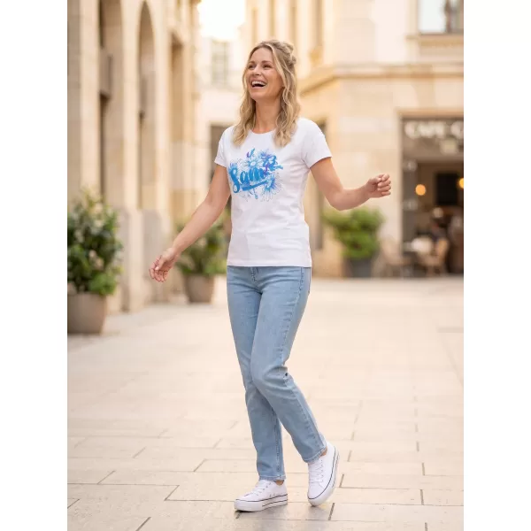 Frauen t -Shirt mit kurzen Ärmeln SAM 73 LTSP540 WEIß 