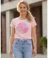 Frauen t -Shirt mit kurzen Ärmeln SAM 73 LTSP541 HELLROSA
