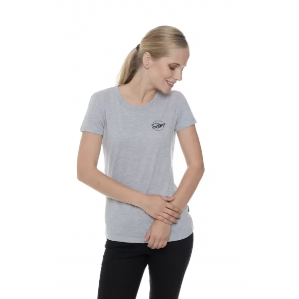  Frauen t -Shirt mit kurzen Ärmeln SAM 73 WT 784 HELLGRAU 