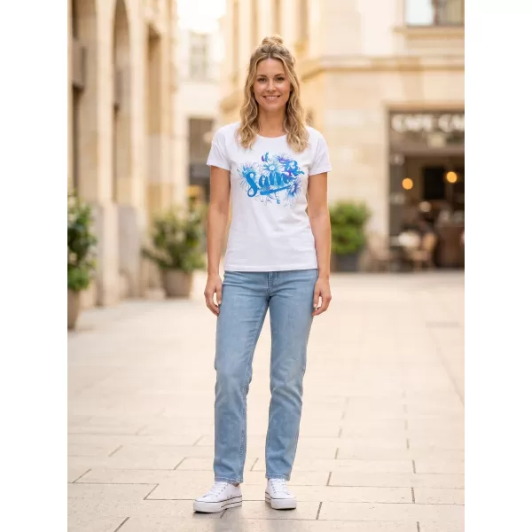  Frauen t -Shirt mit kurzen Ärmeln SAM 73 LTSP540 WEIß 