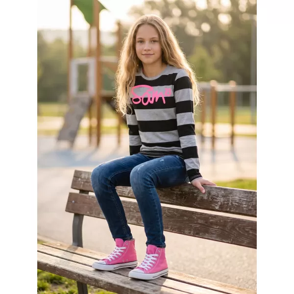  Girl's T -Shirt mit langen Ärmeln SAM 73 GT 534 HELLGRAU 