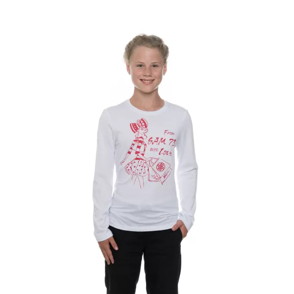  Girl's T -Shirt mit langen Ärmeln SAM 73 GT 531 WEIß 
