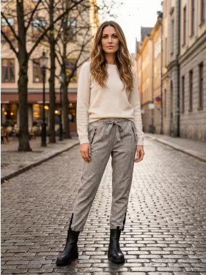 Damenhosen TORSTAI VENETO WEIß/GRAU