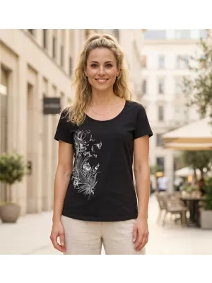 Damen-T-Shirt mit kurzen Ärmeln ALTISPORT NORMA LTSR654 SCHWARZ