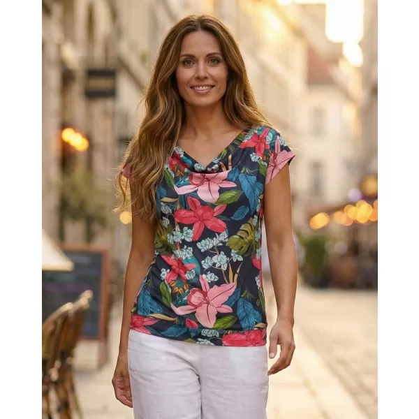  Damen-T-Shirt mit kurzen Ärmeln KIXMI JACINTA DUNKELBLAU 
