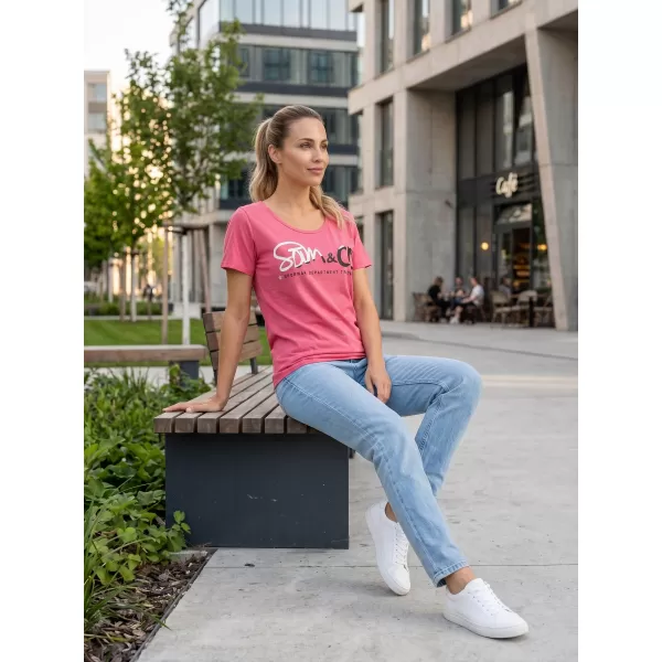  Frauen t -Shirt mit kurzen Ärmeln SAM 73 WT 801 ROSA 