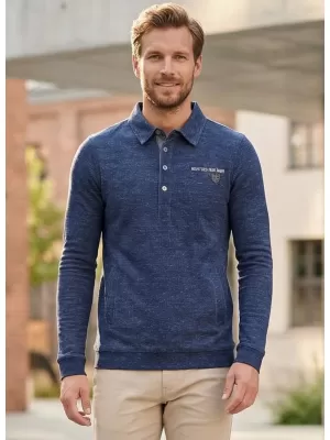 Herren-Sweatshirt KIXMI JASPER DUNKELBLAUE HIGHLIGHTS