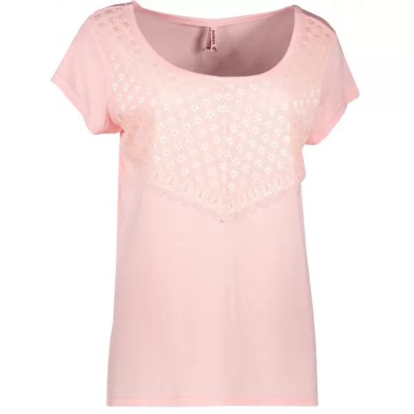  Damen-T-Shirt mit kurzen Ärmeln KIXMI JASMINA HELL-PINK 