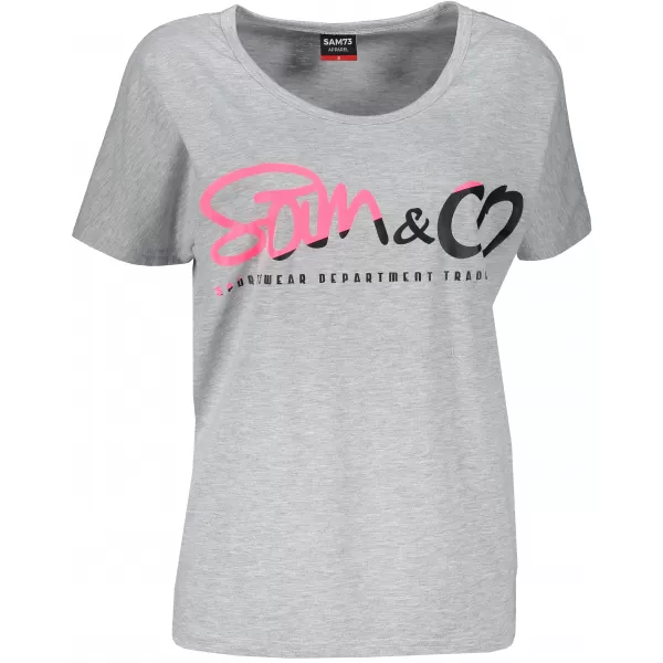  Frauen t -Shirt mit kurzen Ärmeln SAM 73 WT 801 HELLGRAU 