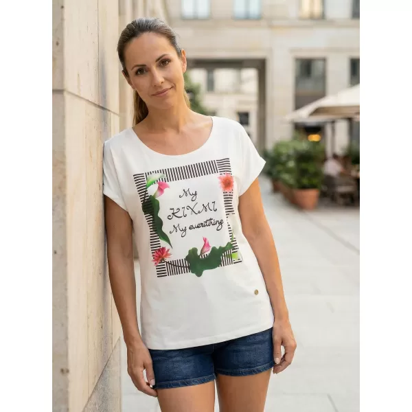  Damen-T-Shirt mit kurzen Ärmeln KIXMI JENNY WEIß 