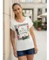 Damen-T-Shirt mit kurzen Ärmeln KIXMI JENNY WEIß