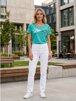 Frauen t -Shirt mit kurzen Ärmeln SAM 73 WT 801 NEON