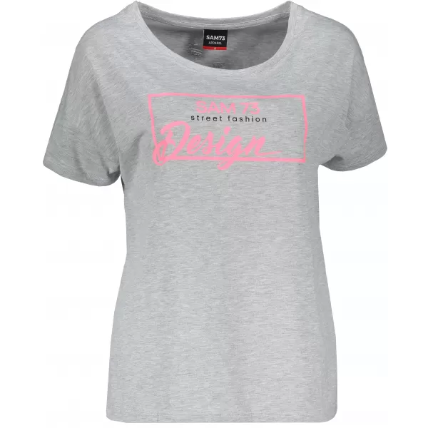  Frauen t -Shirt mit kurzen Ärmeln SAM 73 WT 803 HELLGRAU 
