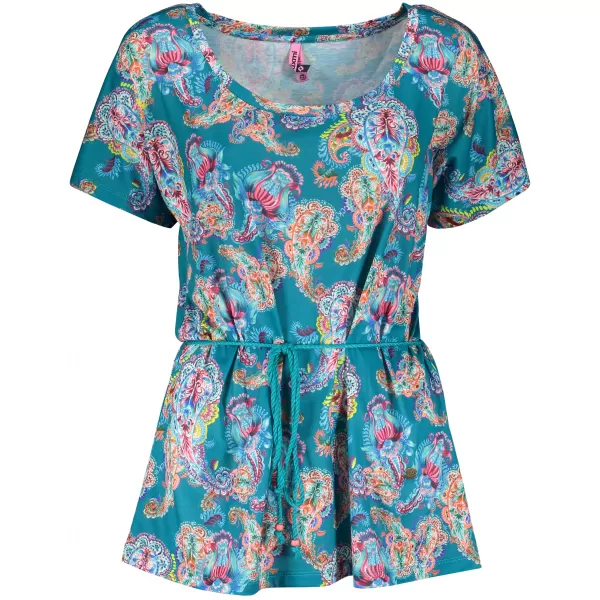  Damen-T-Shirt mit kurzen Ärmeln KIXMI JANELLA BLAU 
