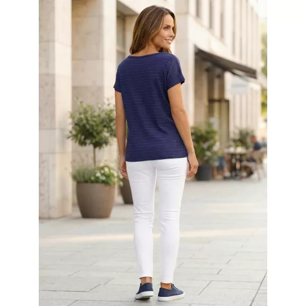  Damen-T-Shirt mit kurzen Ärmeln KIXMI JESSIA DUNKELBLAU 