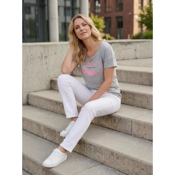 Frauen t -Shirt mit kurzen Ärmeln SAM 73 WT 803 HELLGRAU 