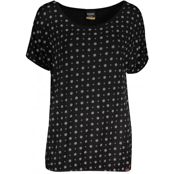  Frauen t -Shirt mit kurzen Ärmeln SAM 73 WT 798 SCHWARZ 