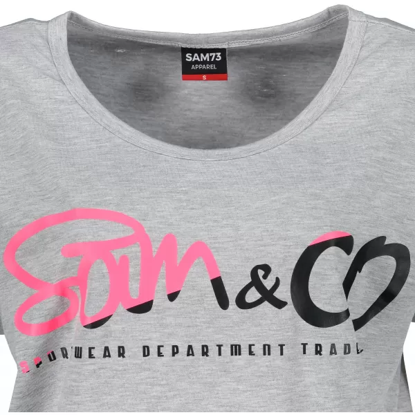  Frauen t -Shirt mit kurzen Ärmeln SAM 73 WT 801 HELLGRAU 
