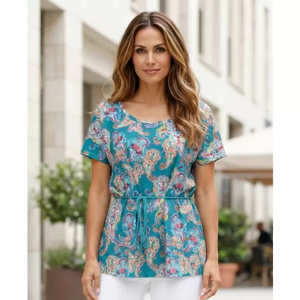  Damen-T-Shirt mit kurzen Ärmeln KIXMI JANELLA BLAU 