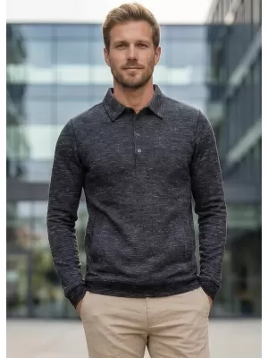 Herren-Sweatshirt KIXMI JASPER SCHWARZES HIGHLIGHT