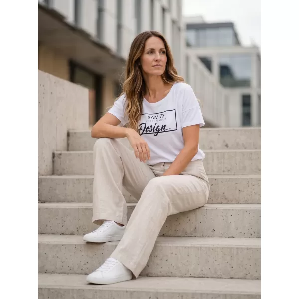  Frauen t -Shirt mit kurzen Ärmeln SAM 73 WT 803 WEIß 
