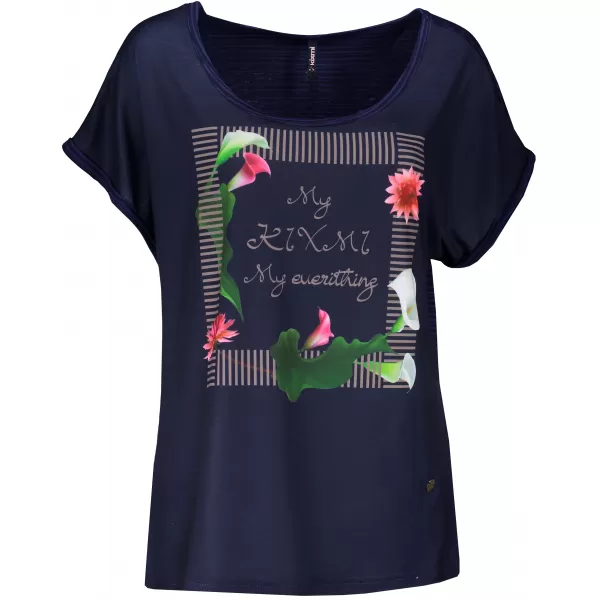  Damen-T-Shirt mit kurzen Ärmeln KIXMI JENNY DUNKELBLAU 