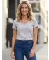 Frauen t -Shirt mit kurzen Ärmeln SAM 73 MELEKA LTSR614 HELLGRAU