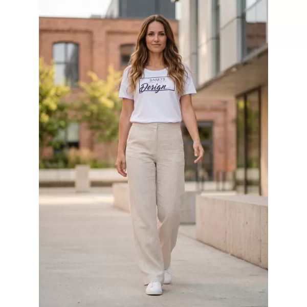 Frauen t -Shirt mit kurzen Ärmeln SAM 73 WT 803 WEIß 